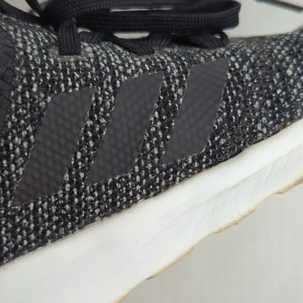 Adidas Cloud Foam Memory Footbed Lightweight Athletic Sneakers 7 Black White - Picture 8 of 14